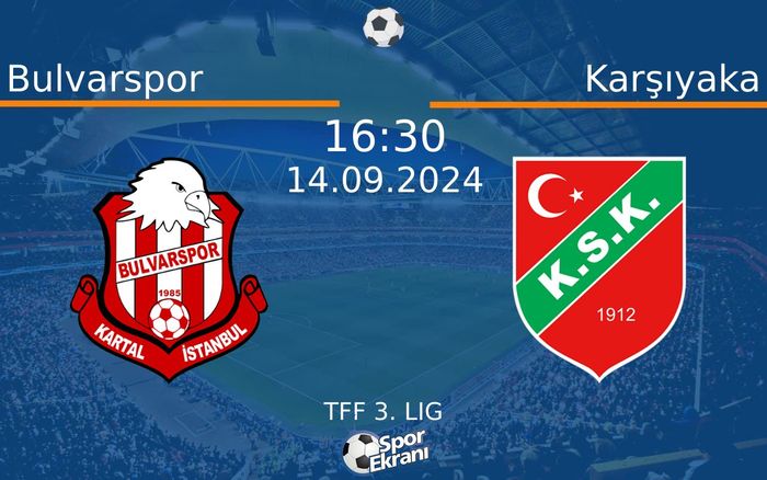 14 Eylül 2024 Bulvarspor vs Karşıyaka maçı Hangi Kanalda Saat Kaçta Yayınlanacak? 14 Eylül 2024 Bulvarspor vs Karşıyaka maçı Hangi Kanalda Saat Kaçta Yayınlanacak?