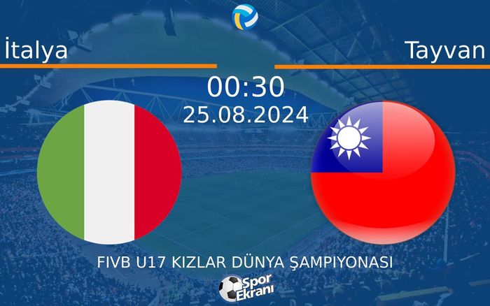 25 Ağustos 2024 İtalya vs Tayvan maçı Hangi Kanalda Saat Kaçta Yayınlanacak? 25 Ağustos 2024 İtalya vs Tayvan maçı Hangi Kanalda Saat Kaçta Yayınlanacak?