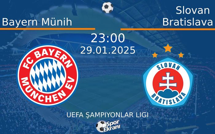 29 Ocak 2025 Bayern Münih vs Slovan Bratislava maçı Hangi Kanalda Saat Kaçta Yayınlanacak? 29 Ocak 2025 Bayern Münih vs Slovan Bratislava maçı Hangi Kanalda Saat Kaçta Yayınlanacak?