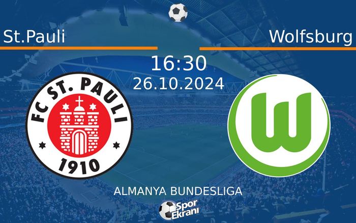 26 Ekim 2024 St.Pauli vs Wolfsburg maçı Hangi Kanalda Saat Kaçta Yayınlanacak? 26 Ekim 2024 St.Pauli vs Wolfsburg maçı Hangi Kanalda Saat Kaçta Yayınlanacak?