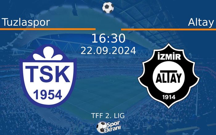 22 Eylül 2024 Tuzlaspor vs Altay maçı Hangi Kanalda Saat Kaçta Yayınlanacak? 22 Eylül 2024 Tuzlaspor vs Altay maçı Hangi Kanalda Saat Kaçta Yayınlanacak?