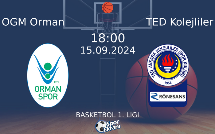 15 Eylül 2024 OGM Orman vs TED Kolejliler maçı Hangi Kanalda Saat Kaçta Yayınlanacak? 15 Eylül 2024 OGM Orman vs TED Kolejliler maçı Hangi Kanalda Saat Kaçta Yayınlanacak?