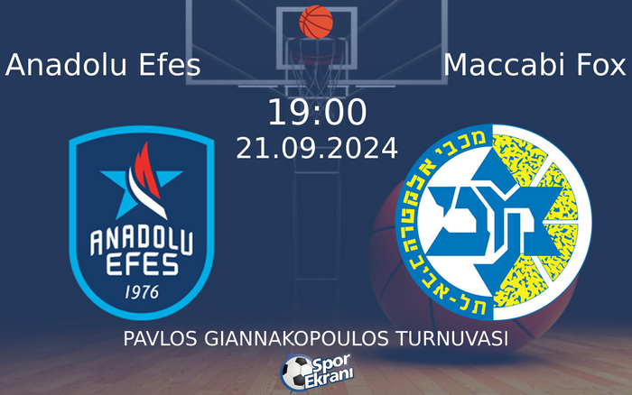 21 Eylül 2024 Anadolu Efes vs Maccabi Fox maçı Hangi Kanalda Saat Kaçta Yayınlanacak? 21 Eylül 2024 Anadolu Efes vs Maccabi Fox maçı Hangi Kanalda Saat Kaçta Yayınlanacak?
