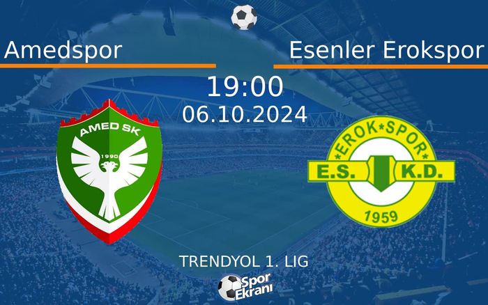 06 Ekim 2024 Amedspor vs Esenler Erokspor maçı Hangi Kanalda Saat Kaçta Yayınlanacak? 06 Ekim 2024 Amedspor vs Esenler Erokspor maçı Hangi Kanalda Saat Kaçta Yayınlanacak?