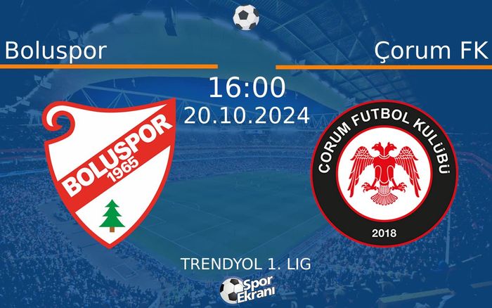 20 Ekim 2024 Boluspor vs Çorum FK maçı Hangi Kanalda Saat Kaçta Yayınlanacak? 20 Ekim 2024 Boluspor vs Çorum FK maçı Hangi Kanalda Saat Kaçta Yayınlanacak?