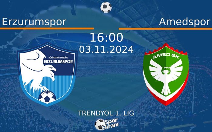03 Kasım 2024 Erzurumspor vs Amedspor maçı Hangi Kanalda Saat Kaçta Yayınlanacak? 03 Kasım 2024 Erzurumspor vs Amedspor maçı Hangi Kanalda Saat Kaçta Yayınlanacak?