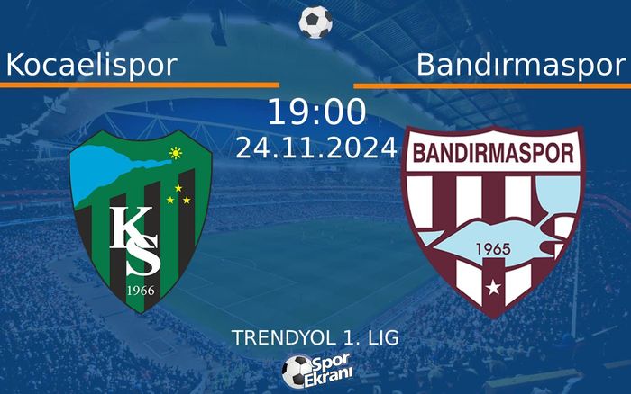 24 Kasım 2024 Kocaelispor vs Bandırmaspor maçı Hangi Kanalda Saat Kaçta Yayınlanacak? 24 Kasım 2024 Kocaelispor vs Bandırmaspor maçı Hangi Kanalda Saat Kaçta Yayınlanacak?