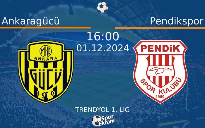 01 Aralık 2024 Ankaragücü vs Pendikspor maçı Hangi Kanalda Saat Kaçta Yayınlanacak? 01 Aralık 2024 Ankaragücü vs Pendikspor maçı Hangi Kanalda Saat Kaçta Yayınlanacak?