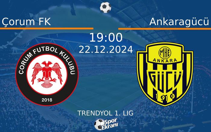22 Aralık 2024 Çorum FK vs Ankaragücü maçı Hangi Kanalda Saat Kaçta Yayınlanacak? 22 Aralık 2024 Çorum FK vs Ankaragücü maçı Hangi Kanalda Saat Kaçta Yayınlanacak?