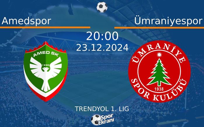 23 Aralık 2024 Amedspor vs Ümraniyespor maçı Hangi Kanalda Saat Kaçta Yayınlanacak? 23 Aralık 2024 Amedspor vs Ümraniyespor maçı Hangi Kanalda Saat Kaçta Yayınlanacak?