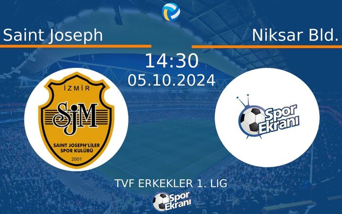 05 Ekim 2024 Saint Joseph vs Niksar Bld. maçı Hangi Kanalda Saat Kaçta Yayınlanacak? 05 Ekim 2024 Saint Joseph vs Niksar Bld. maçı Hangi Kanalda Saat Kaçta Yayınlanacak?