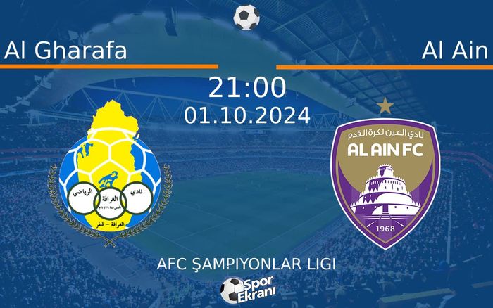 01 Ekim 2024 Al Gharafa vs Al Ain maçı Hangi Kanalda Saat Kaçta Yayınlanacak? 01 Ekim 2024 Al Gharafa vs Al Ain maçı Hangi Kanalda Saat Kaçta Yayınlanacak?