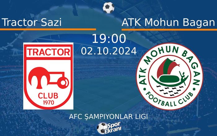 02 Ekim 2024 Tractor Sazi vs ATK Mohun Bagan maçı Hangi Kanalda Saat Kaçta Yayınlanacak? 02 Ekim 2024 Tractor Sazi vs ATK Mohun Bagan maçı Hangi Kanalda Saat Kaçta Yayınlanacak?