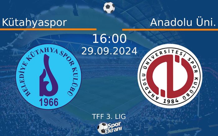 29 Eylül 2024 Kütahyaspor vs Anadolu Üni. maçı Hangi Kanalda Saat Kaçta Yayınlanacak? 29 Eylül 2024 Kütahyaspor vs Anadolu Üni. maçı Hangi Kanalda Saat Kaçta Yayınlanacak?