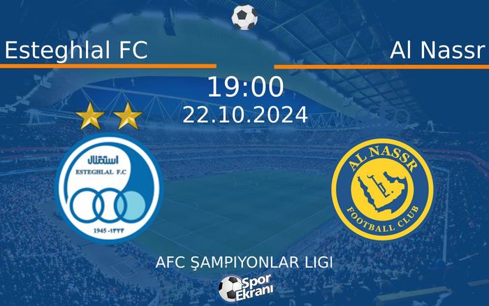 22 Ekim 2024 Esteghlal FC vs Al Nassr maçı Hangi Kanalda Saat Kaçta Yayınlanacak? 22 Ekim 2024 Esteghlal FC vs Al Nassr maçı Hangi Kanalda Saat Kaçta Yayınlanacak?