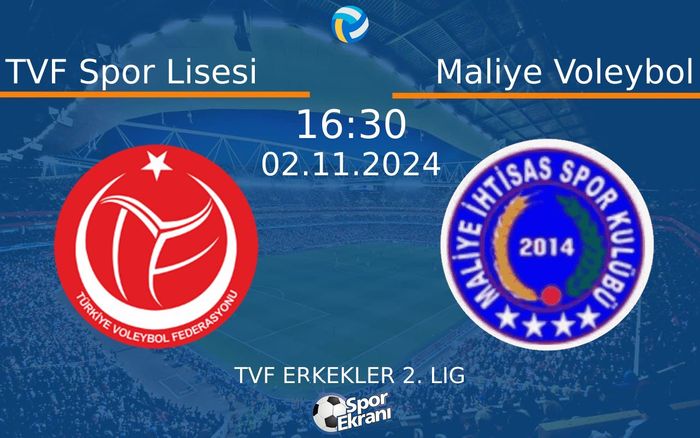 02 Kasım 2024 TVF Spor Lisesi vs Maliye Voleybol maçı Hangi Kanalda Saat Kaçta Yayınlanacak? 02 Kasım 2024 TVF Spor Lisesi vs Maliye Voleybol maçı Hangi Kanalda Saat Kaçta Yayınlanacak?