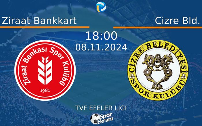 08 Kasım 2024 Ziraat Bankkart vs Cizre Bld. maçı Hangi Kanalda Saat Kaçta Yayınlanacak? 08 Kasım 2024 Ziraat Bankkart vs Cizre Bld. maçı Hangi Kanalda Saat Kaçta Yayınlanacak?