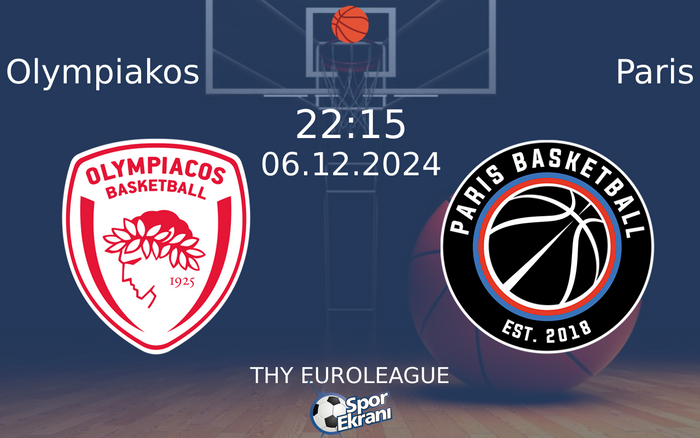 06 Aralık 2024 Olympiakos vs Paris maçı Hangi Kanalda Saat Kaçta Yayınlanacak? 06 Aralık 2024 Olympiakos vs Paris maçı Hangi Kanalda Saat Kaçta Yayınlanacak?
