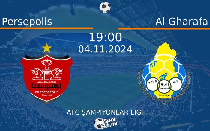 04 Kasım 2024 Persepolis vs Al Gharafa maçı Hangi Kanalda Saat Kaçta Yayınlanacak? 04 Kasım 2024 Persepolis vs Al Gharafa maçı Hangi Kanalda Saat Kaçta Yayınlanacak?