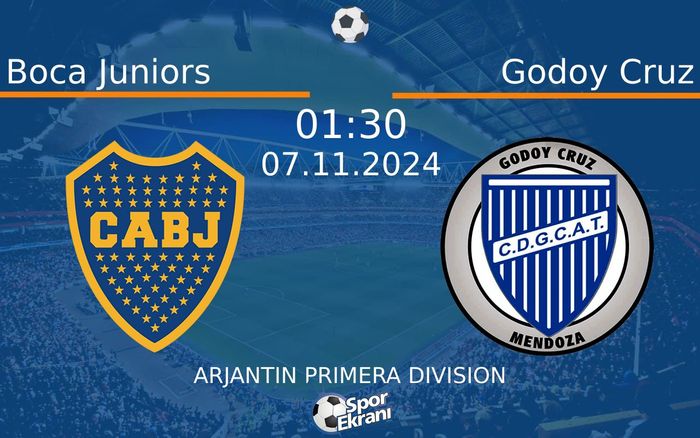 07 Kasım 2024 Boca Juniors vs Godoy Cruz maçı Hangi Kanalda Saat Kaçta Yayınlanacak? 07 Kasım 2024 Boca Juniors vs Godoy Cruz maçı Hangi Kanalda Saat Kaçta Yayınlanacak?