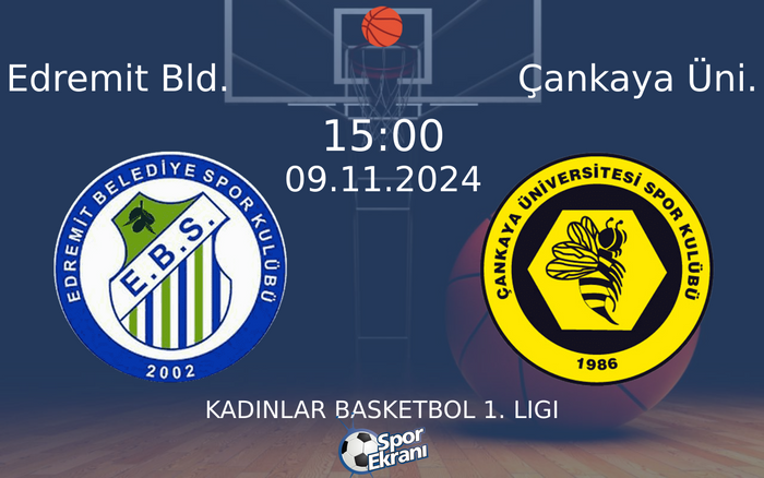 09 Kasım 2024 Edremit Bld. vs Çankaya Üni. maçı Hangi Kanalda Saat Kaçta Yayınlanacak? 09 Kasım 2024 Edremit Bld. vs Çankaya Üni. maçı Hangi Kanalda Saat Kaçta Yayınlanacak?