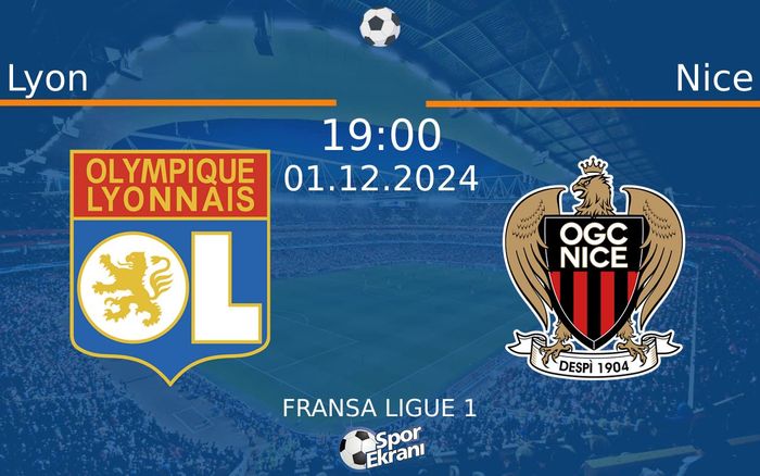 01 Aralık 2024 Lyon vs Nice maçı Hangi Kanalda Saat Kaçta Yayınlanacak? 01 Aralık 2024 Lyon vs Nice maçı Hangi Kanalda Saat Kaçta Yayınlanacak?
