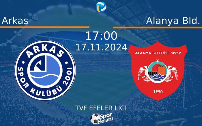 17 Kasım 2024 Arkas vs Alanya Bld. maçı Hangi Kanalda Saat Kaçta Yayınlanacak? 17 Kasım 2024 Arkas vs Alanya Bld. maçı Hangi Kanalda Saat Kaçta Yayınlanacak?