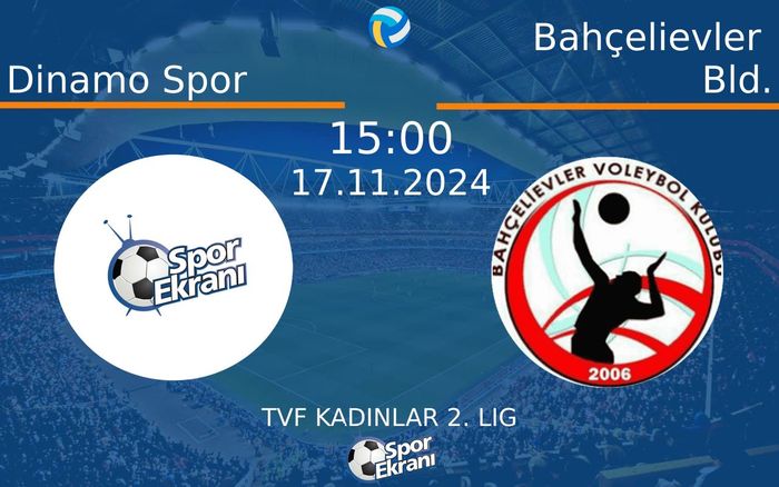 17 Kasım 2024 Dinamo Spor vs Bahçelievler Bld. maçı Hangi Kanalda Saat Kaçta Yayınlanacak? 17 Kasım 2024 Dinamo Spor vs Bahçelievler Bld. maçı Hangi Kanalda Saat Kaçta Yayınlanacak?