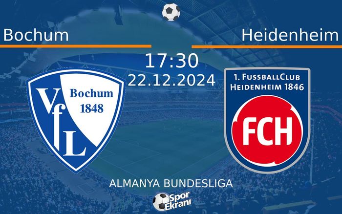 22 Aralık 2024 Bochum vs Heidenheim maçı Hangi Kanalda Saat Kaçta Yayınlanacak? 22 Aralık 2024 Bochum vs Heidenheim maçı Hangi Kanalda Saat Kaçta Yayınlanacak?