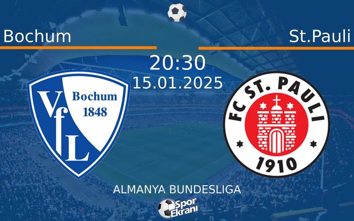 15 Ocak 2025 Bochum vs St.Pauli maçı Hangi Kanalda Saat Kaçta Yayınlanacak? 15 Ocak 2025 Bochum vs St.Pauli maçı Hangi Kanalda Saat Kaçta Yayınlanacak?