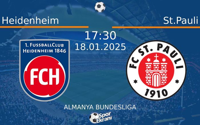 18 Ocak 2025 Heidenheim vs St.Pauli maçı Hangi Kanalda Saat Kaçta Yayınlanacak? 18 Ocak 2025 Heidenheim vs St.Pauli maçı Hangi Kanalda Saat Kaçta Yayınlanacak?