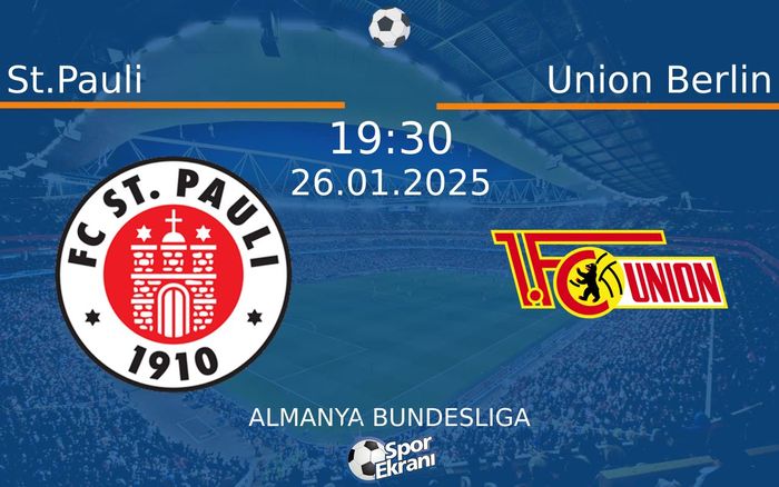 26 Ocak 2025 St.Pauli vs Union Berlin maçı Hangi Kanalda Saat Kaçta Yayınlanacak? 26 Ocak 2025 St.Pauli vs Union Berlin maçı Hangi Kanalda Saat Kaçta Yayınlanacak?