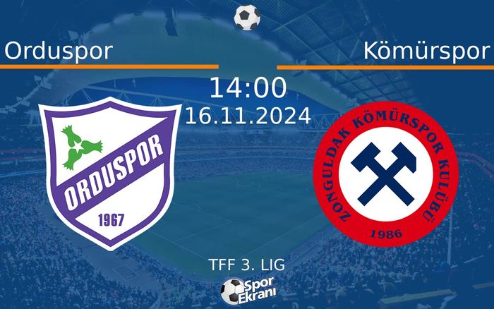 16 Kasım 2024 Orduspor vs Kömürspor maçı Hangi Kanalda Saat Kaçta Yayınlanacak? 16 Kasım 2024 Orduspor vs Kömürspor maçı Hangi Kanalda Saat Kaçta Yayınlanacak?
