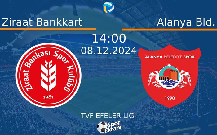 08 Aralık 2024 Ziraat Bankkart vs Alanya Bld. maçı Hangi Kanalda Saat Kaçta Yayınlanacak? 08 Aralık 2024 Ziraat Bankkart vs Alanya Bld. maçı Hangi Kanalda Saat Kaçta Yayınlanacak?