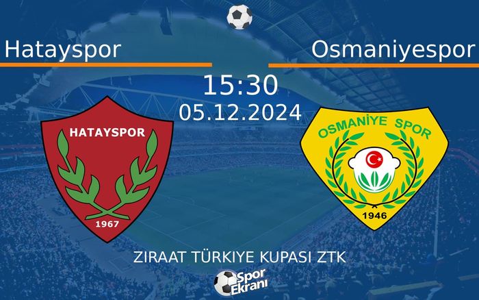 05 Aralık 2024 Hatayspor vs Osmaniyespor maçı Hangi Kanalda Saat Kaçta Yayınlanacak? 05 Aralık 2024 Hatayspor vs Osmaniyespor maçı Hangi Kanalda Saat Kaçta Yayınlanacak?