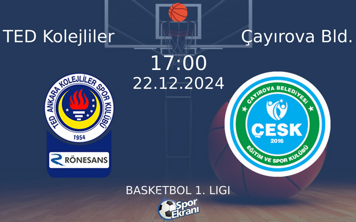 22 Aralık 2024 TED Kolejliler vs Çayırova Bld. maçı Hangi Kanalda Saat Kaçta Yayınlanacak?