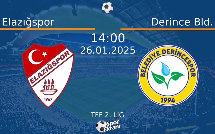 26 Ocak 2025 Elazığspor vs Derince Bld. maçı Hangi Kanalda Saat Kaçta Yayınlanacak? 26 Ocak 2025 Elazığspor vs Derince Bld. maçı Hangi Kanalda Saat Kaçta Yayınlanacak?