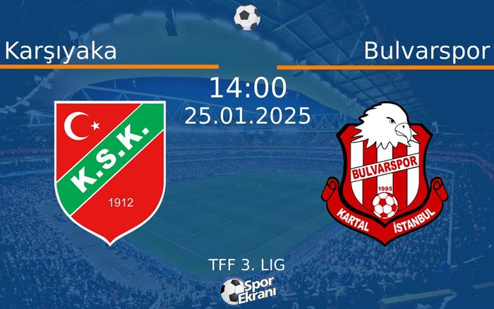 25 Ocak 2025 Karşıyaka vs Bulvarspor maçı Hangi Kanalda Saat Kaçta Yayınlanacak? 25 Ocak 2025 Karşıyaka vs Bulvarspor maçı Hangi Kanalda Saat Kaçta Yayınlanacak?