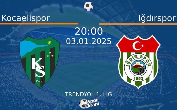 03 Ocak 2025 Kocaelispor vs Iğdırspor maçı Hangi Kanalda Saat Kaçta Yayınlanacak? 03 Ocak 2025 Kocaelispor vs Iğdırspor maçı Hangi Kanalda Saat Kaçta Yayınlanacak?