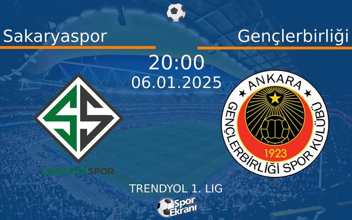06 Ocak 2025 Sakaryaspor vs Gençlerbirliği maçı Hangi Kanalda Saat Kaçta Yayınlanacak? 06 Ocak 2025 Sakaryaspor vs Gençlerbirliği maçı Hangi Kanalda Saat Kaçta Yayınlanacak?
