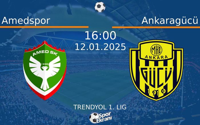 12 Ocak 2025 Amedspor vs Ankaragücü maçı Hangi Kanalda Saat Kaçta Yayınlanacak? 12 Ocak 2025 Amedspor vs Ankaragücü maçı Hangi Kanalda Saat Kaçta Yayınlanacak?