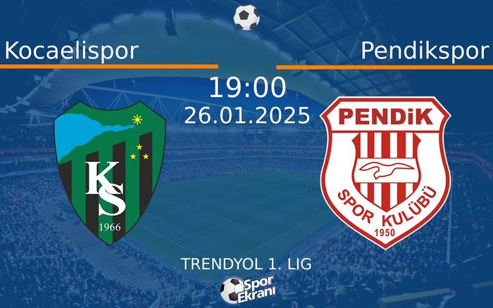 26 Ocak 2025 Kocaelispor vs Pendikspor maçı Hangi Kanalda Saat Kaçta Yayınlanacak? 26 Ocak 2025 Kocaelispor vs Pendikspor maçı Hangi Kanalda Saat Kaçta Yayınlanacak?