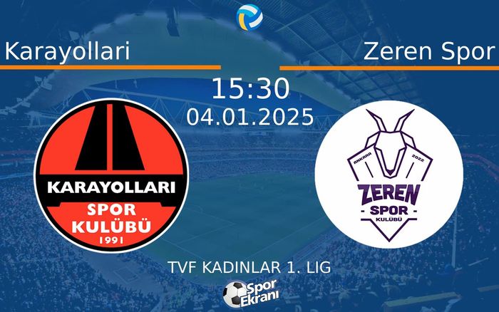 04 Ocak 2025 Karayollari vs Zeren Spor maçı Hangi Kanalda Saat Kaçta Yayınlanacak? 04 Ocak 2025 Karayollari vs Zeren Spor maçı Hangi Kanalda Saat Kaçta Yayınlanacak?