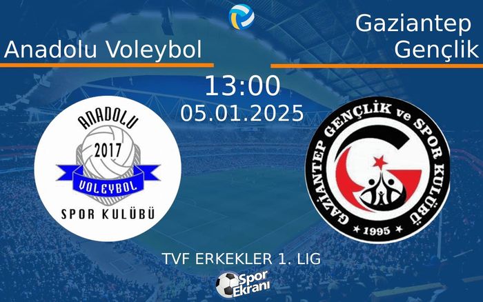 05 Ocak 2025 Anadolu Voleybol vs Gaziantep Gençlik maçı Hangi Kanalda Saat Kaçta Yayınlanacak? 05 Ocak 2025 Anadolu Voleybol vs Gaziantep Gençlik maçı Hangi Kanalda Saat Kaçta Yayınlanacak?