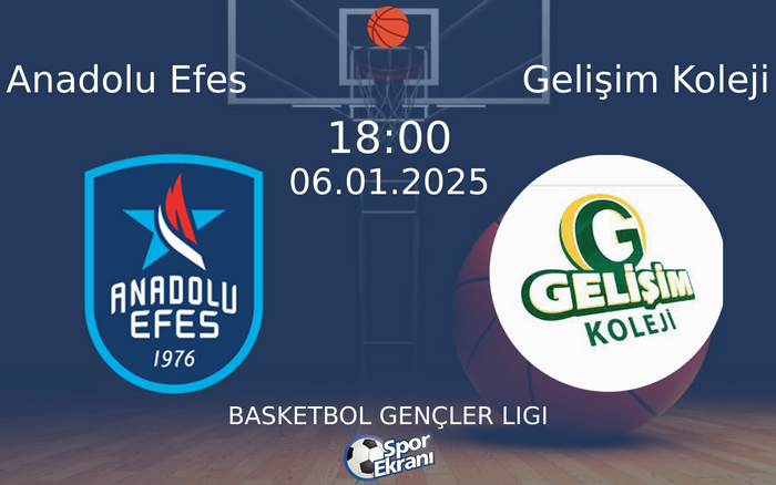 06 Ocak 2025 Anadolu Efes vs Gelişim Koleji maçı Hangi Kanalda Saat Kaçta Yayınlanacak? 06 Ocak 2025 Anadolu Efes vs Gelişim Koleji maçı Hangi Kanalda Saat Kaçta Yayınlanacak?