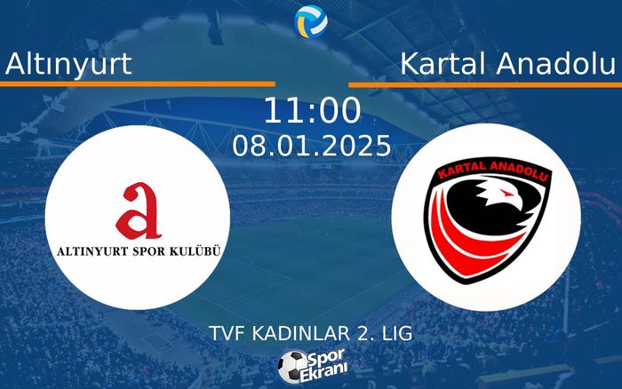 08 Ocak 2025 Altınyurt vs Kartal Anadolu maçı Hangi Kanalda Saat Kaçta Yayınlanacak? 08 Ocak 2025 Altınyurt vs Kartal Anadolu maçı Hangi Kanalda Saat Kaçta Yayınlanacak?
