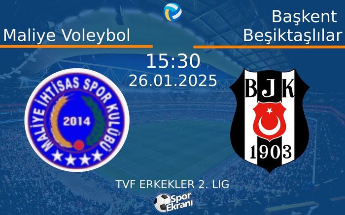 26 Ocak 2025 Maliye Voleybol vs Başkent Beşiktaşlılar maçı Hangi Kanalda Saat Kaçta Yayınlanacak? 26 Ocak 2025 Maliye Voleybol vs Başkent Beşiktaşlılar maçı Hangi Kanalda Saat Kaçta Yayınlanacak?
