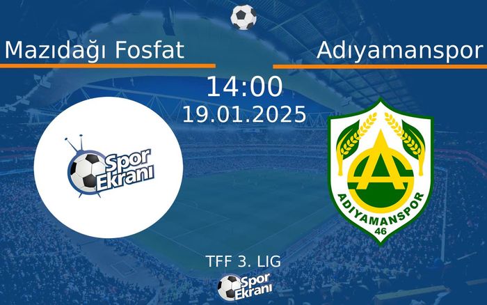 19 Ocak 2025 Mazıdağı Fosfat vs Adıyamanspor maçı Hangi Kanalda Saat Kaçta Yayınlanacak? 19 Ocak 2025 Mazıdağı Fosfat vs Adıyamanspor maçı Hangi Kanalda Saat Kaçta Yayınlanacak?