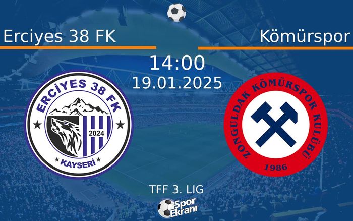 19 Ocak 2025 Erciyes 38 FK vs Kömürspor maçı Hangi Kanalda Saat Kaçta Yayınlanacak? 19 Ocak 2025 Erciyes 38 FK vs Kömürspor maçı Hangi Kanalda Saat Kaçta Yayınlanacak?
