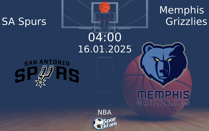 16 Ocak 2025 SA Spurs vs Memphis Grizzlies maçı Hangi Kanalda Saat Kaçta Yayınlanacak? 16 Ocak 2025 SA Spurs vs Memphis Grizzlies maçı Hangi Kanalda Saat Kaçta Yayınlanacak?